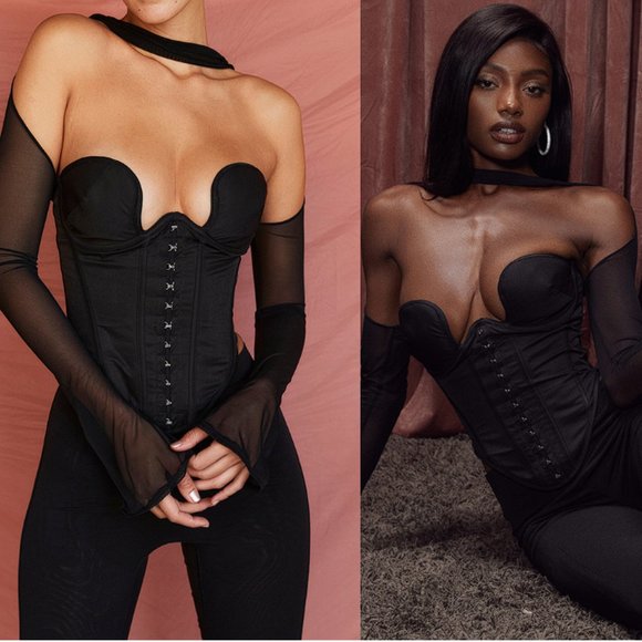 HOUSE OF CB 'Mina' Black Structured Corset NWOT